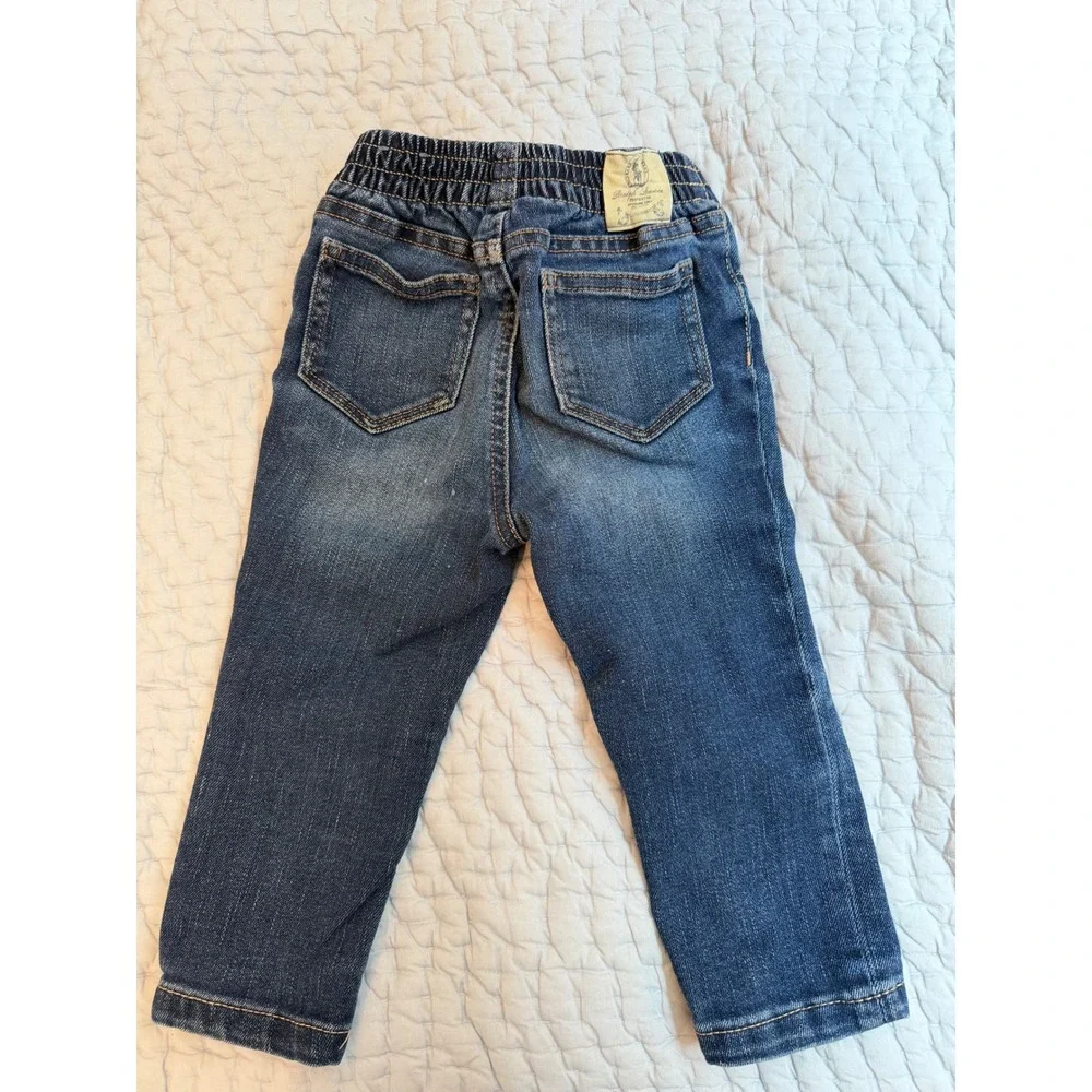 Ralph Lauren Toddler Boys Blue Denim Pull On Jeans 24M Elastic Waist Stretch